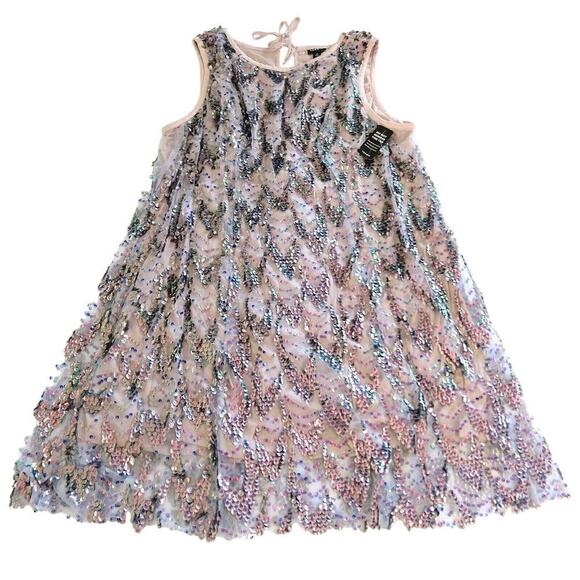 Torrid Mini Sequin Mesh Shift Dress Size 12 0 NWT Purple Party Shimmer New - Picture 2 of 11
